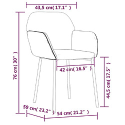 vidaXL Chaises à manger lot de 2 Vert clair Velours pas cher