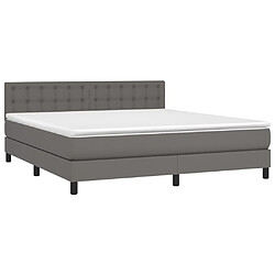 Avis Sommier à lattes et LED,Cadre à lattes de lit avec matelas pour Adulte Gris 180x200 cm -MN85465