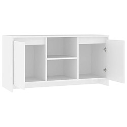 Maison Chic Meuble TV scandinave - Banc TV pour salon Blanc 102x37,5x52,5 cm Aggloméré -MN69374 pas cher