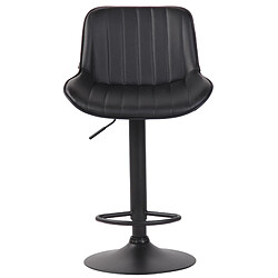 Avis Decoshop26 Lot de 2 tabourets de bar chaises hautes en PVC noir coutures verticales support en métal noir 10_0004281