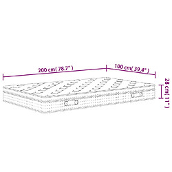 vidaXL Matelas à ressorts ensachés moyen 100x200 cm pas cher