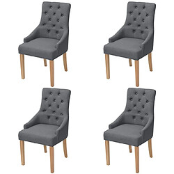 Decoshop26 Lot de 4 chaises de salle à manger cuisine dossier capitonné en tissu gris foncé CDS021552 