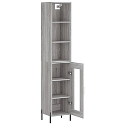 Acheter Maison Chic Buffet,Meuble de Rangement,commode pour salon,Cuisine Sonoma gris 34,5x34x180 cm Bois d'ingénierie -MN57146