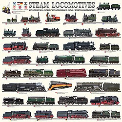 Puzzle 1000 piAces Locomotives A vapeur Eurographics, 6000-0090