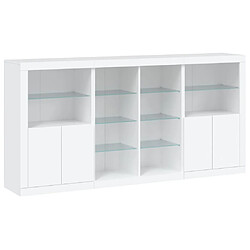 Avis Maison Chic Commode Buffet - Meuble de rangement avec lumières LED blanc 202x37x100 cm -GKD74058