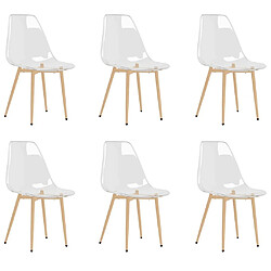 Maison Chic Lot de 6 Chaises à manger,Chaise pour cuisine Transparent PET -MN48010