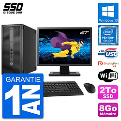 PC Tour HP EliteDesk 800 G2 Ecran 27" G4400 RAM 8Go SSD 2To Windows 10 Wifi · Occasion 