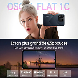 Oscal Flat1C Smartphone Bleu- DUAL SIM 4G 6.5"Écran 2Go/32Go 4700mAh Android 13(192 g)