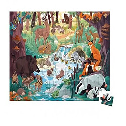 Juratoys-Janod Puzzle Cherche et Trouve Les empreintes 81 pieces WWF