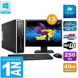 PC HP Compaq Pro 6300 SFF I3-2120 4Go 250Go Graveur DVD Wifi W7 Ecran 22" · Occasion 