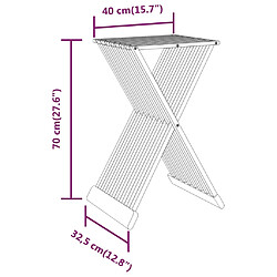 vidaXL Tabouret pliant 40x32,5x70 cm Bois massif de teck pas cher