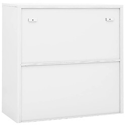 Acheter vidaXL Armoire de bureau avec porte coulissante Blanc 90x40x90cm Acier