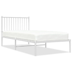 Maison Chic Lit adulte - Cadre de lit métal avec tête de lit,Structure du lit Contemporain pour chambre blanc 90x200 cm -MN76850