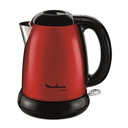 Bouilloire Electrique MOULINEX BY540510 Subito , 1,7 L, Inox, sans fil, Base 360°, Niveau d'eau visible- Rouge 