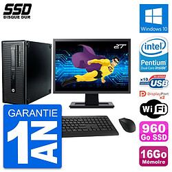 PC Tour HP ProDesk 600 G1 Ecran 27" G3220 RAM 16Go SSD 960Go Windows 10 Wifi · Occasion 