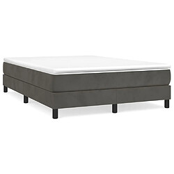 Maison Chic Lit Adulte - Lit simple Lit à sommier tapissier et matelas moelleux - Meuble de Chambre - Gris foncé 140x200cm Velours -MN76655