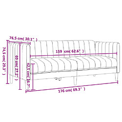 vidaXL Canapé à 2 places noir tissu pas cher