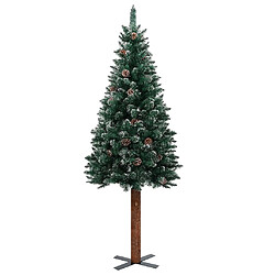 vidaXL Sapin de Noël mince pré-éclairé et boules vert 150 cm