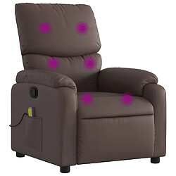 Maison Chic Fauteuil de massage inclinable,Fauteuil luxe de relaxation Marron Similicuir -MN74853