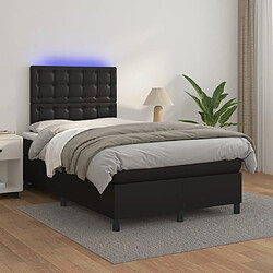 vidaXL Sommier à lattes de lit avec matelas et LED Noir 120x200 cm