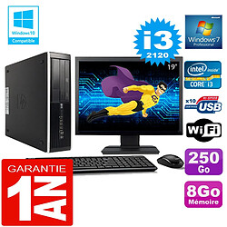 PC HP Compaq 8300 SFF Core I3-2120 Ram 8Go Disque 250 Go Wifi W7 Ecran 19" - Occasion