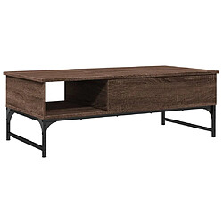 Maison Chic Table basse pour salon | Table à café chêne marron 100x50x35cm bois d'ingénierie et métal -GKD96446