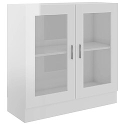 vidaXL Armoire à vitrine Blanc brillant 82,5x30,5x80cm Bois ingénierie