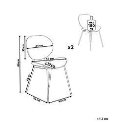 Avis Beliani Chaise de salle à manger Set de 2 Gris clair SHONTO