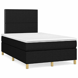 Maison Chic Structures de lit + matelas,Lit à sommier tapissier avec matelas Noir 120x200 cm Tissu -MN85462