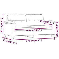 vidaXL Canapé à 2 places Gris foncé 140 cm Tissu microfibre pas cher