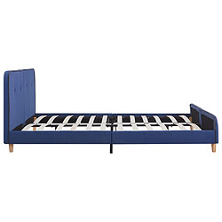 Avis vidaXL Cadre de lit sans matelas bleu tissu 160x200 cm