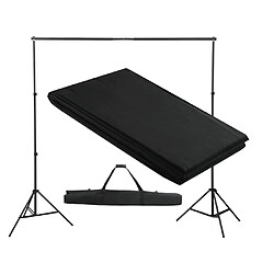 vidaXL Système de support de toile de fond 300 x 300 cm Noir 