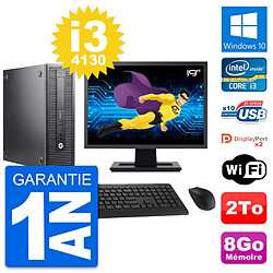 PC HP 600 G1 SFF Ecran 19" Intel Core i3-4130 RAM 8Go Disque 2To Windows 10 Wifi - Occasion