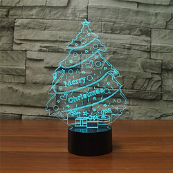 Wewoo Lampe de table colorée de vision de LED de forme 3D d'arbre de Noëlversion d'USB et de batterie