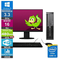 HP Elite 8300 SFF i3-3220 3.30GHz 16Go/480Go SSD Wifi W10 + Ecran 20