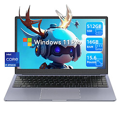 VANWIN PC Portable Intel Core i9-8950HK 16Go DDR4 512Go SSD Windows 11 pro Ordinateur Portable avec 15,6 Pouces 1920*1080 IPS 5000mAh WiFi 6 BT5.0 AZERTY-Gris 