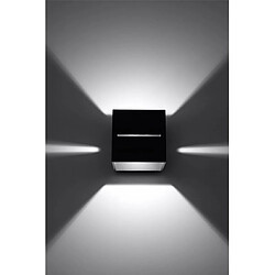 Luminaire Center Applique murale Lobo Aluminium Noir 1 ampoule 10cm pas cher