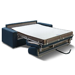 Acheter Vente-Unique Canapé 3 places convertible express en tissu bleu nuit COGLIO