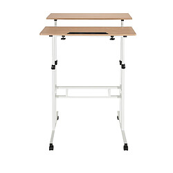 Table de travail / Bureau WORKSTATION I 2 x 80 x 30 cm blanc / chêne hjh OFFICE