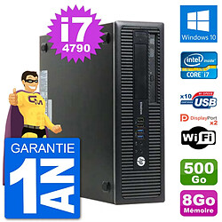 PC HP EliteDesk 800 G1 Core i7-4790 RAM 8Go Disque Dur 500Go Windows 10 Wifi - Occasion