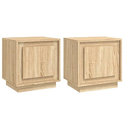 Maison Chic Tables de chevet 2pcs - Table basse Table de nuit - chêne sonoma 44x35x45cm bois d'ingénierie -MN96081