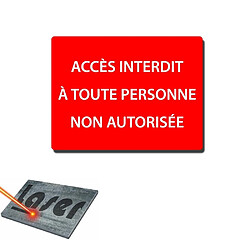 Mygoodprice Plaque gravée autocollante 20x15 ""Accès interdit non autorisé"" fond rouge