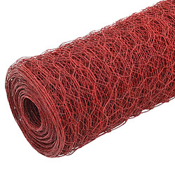 vidaXL Grillage Acier avec revêtement en PVC 25x1,2 m Rouge