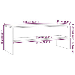 vidaXL Meuble TV Blanc 100x40x40 cm Bois d’ingénierie pas cher