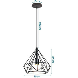 Stoex E27 Lustre Suspension en Métal Style industriel avec LED Abat-jour -Noir pas cher