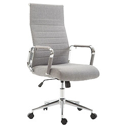 Decoshop26 Fauteuil de bureau en tissu gris avec assise rembourrée pivotant BUR10235