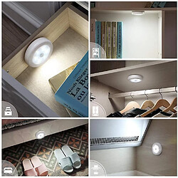 Universal Éclairage de placard/armoire à LED 6 lampes de nuit Lampe de placard avec piédestal magnétique Capteur de mouvement LED Éclairage pour escalier de cuisine Affichage Blanc A pas cher