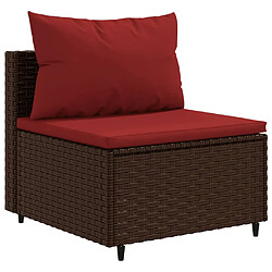 Avis vidaXL Salon de jardin avec coussins 5 pcs marron résine tressée