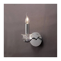 Luminaire Center Applique murale Nydia avec interrupteur 1 Ampoule chrome poli/cristal