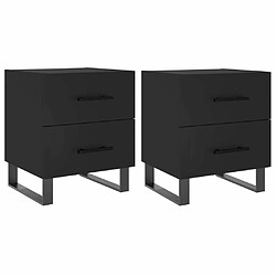 Maison Chic Lot de 2 Tables de chevet - Tables de Nuit noir 40x35x47,5 cm bois d’ingénierie